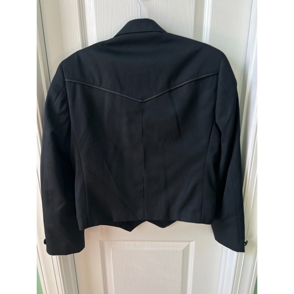 Circle S Dallas Texas Suit Jacket Blazer Western Black Cowboy Wool Blend 40R - Picture 2 of 6